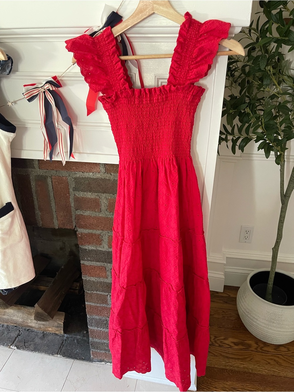 Hill house red eyelet dress xxs euc